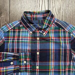 Ralph Lauren Kids Multi-Color Plaid Natural Stretch Button Down Shirt Size 8